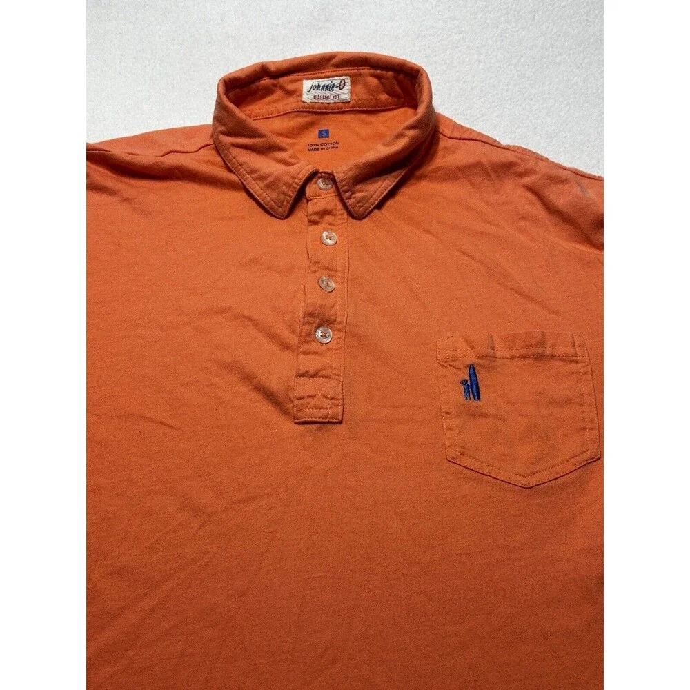 Johnnie-O Men’s Orange Cotton Polo Golf Surf Size Small Shirt Short Sleeve - Picture 4 of 11